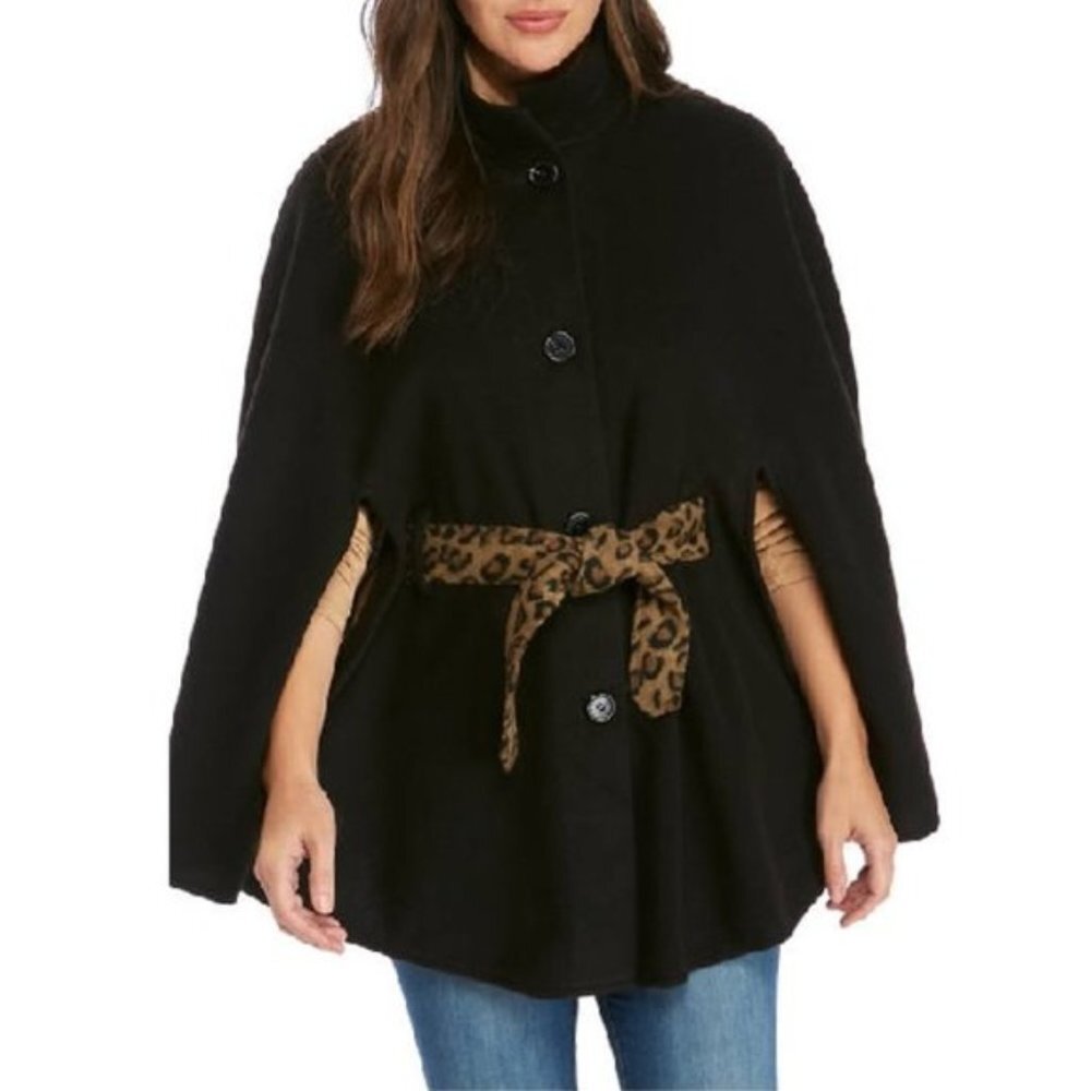 New Directions Solid Cape Leopard Belt